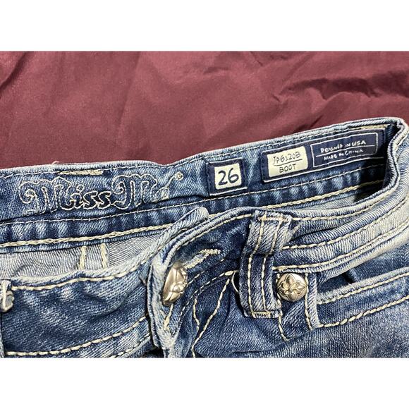 Miss Me 26 JP6120B Embroidered Embellished Rhinestone Jeans Bling Rodeo Cowgirl - Picture 5 of 12